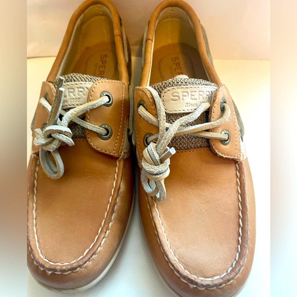 Sperry Koifish Linen/Oat Tan Woman’s Topsider Boat Shoe Casual Loafers NWOT